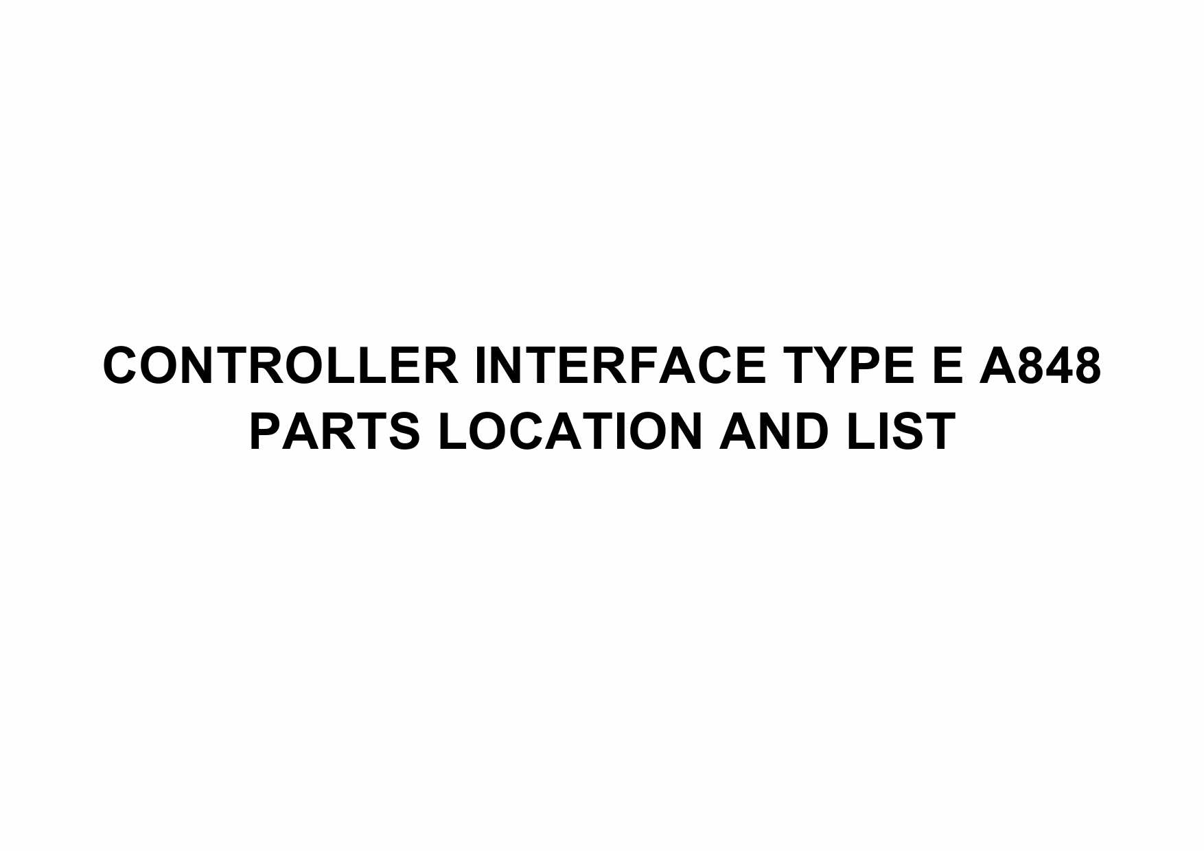 RICOH Options A848 CONTROLLER-INTERFACE Parts Catalog PDF download-1